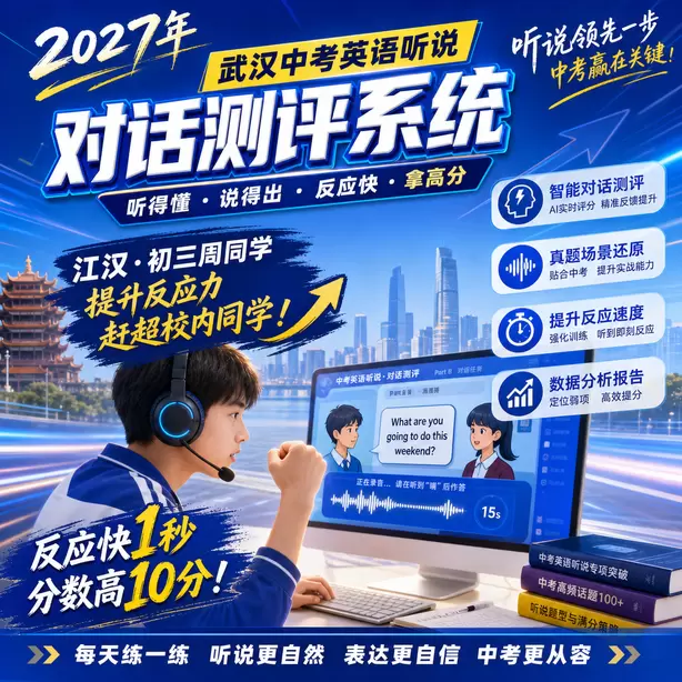 武汉中考听说机考对英语教学带来的变化江汉·初三周同学(提升反应力,赶超校内同学)